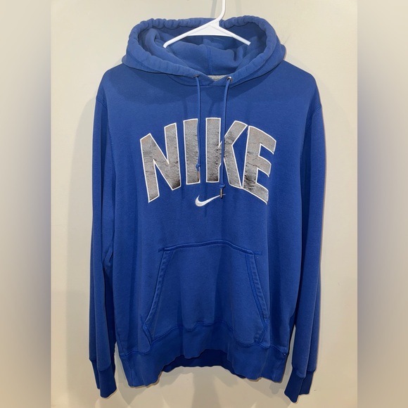 Nike Men's Royal Blue Hoodie with Silver Logo Size‎ Large - Picture 1 of 12